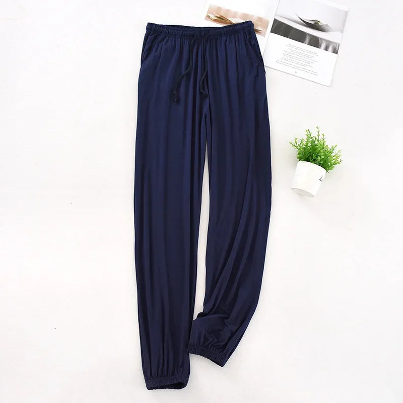 Japanese New Spring And Autumn Men's Pajamas Men's Modal Home Pants Tapered Pants Elastic Loose Large Size Trousers Pajama Pants