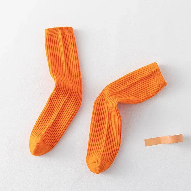 Solid Color Knitted Long Socks for Boy Girls Candy Color Knee High Socks Toddler Spring Autumn Soft Cotton Kids School Stockings