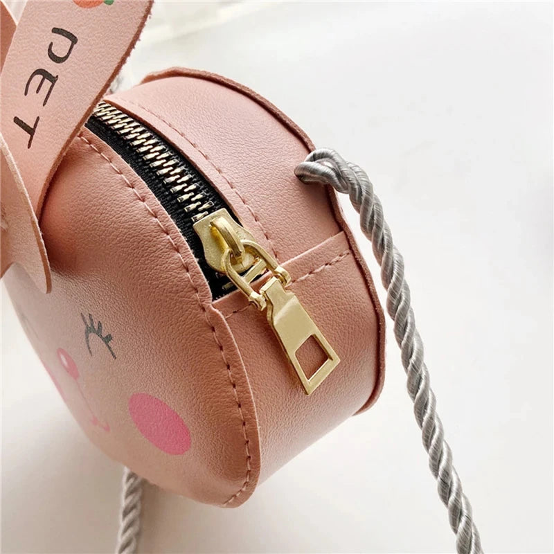 Kids Baby Girls Boys Cartoon Animal Bag Crossbody Design Purse Handbags Bags PU Leather Cute rabbit Snap Shoulder Bag 2024 Gift
