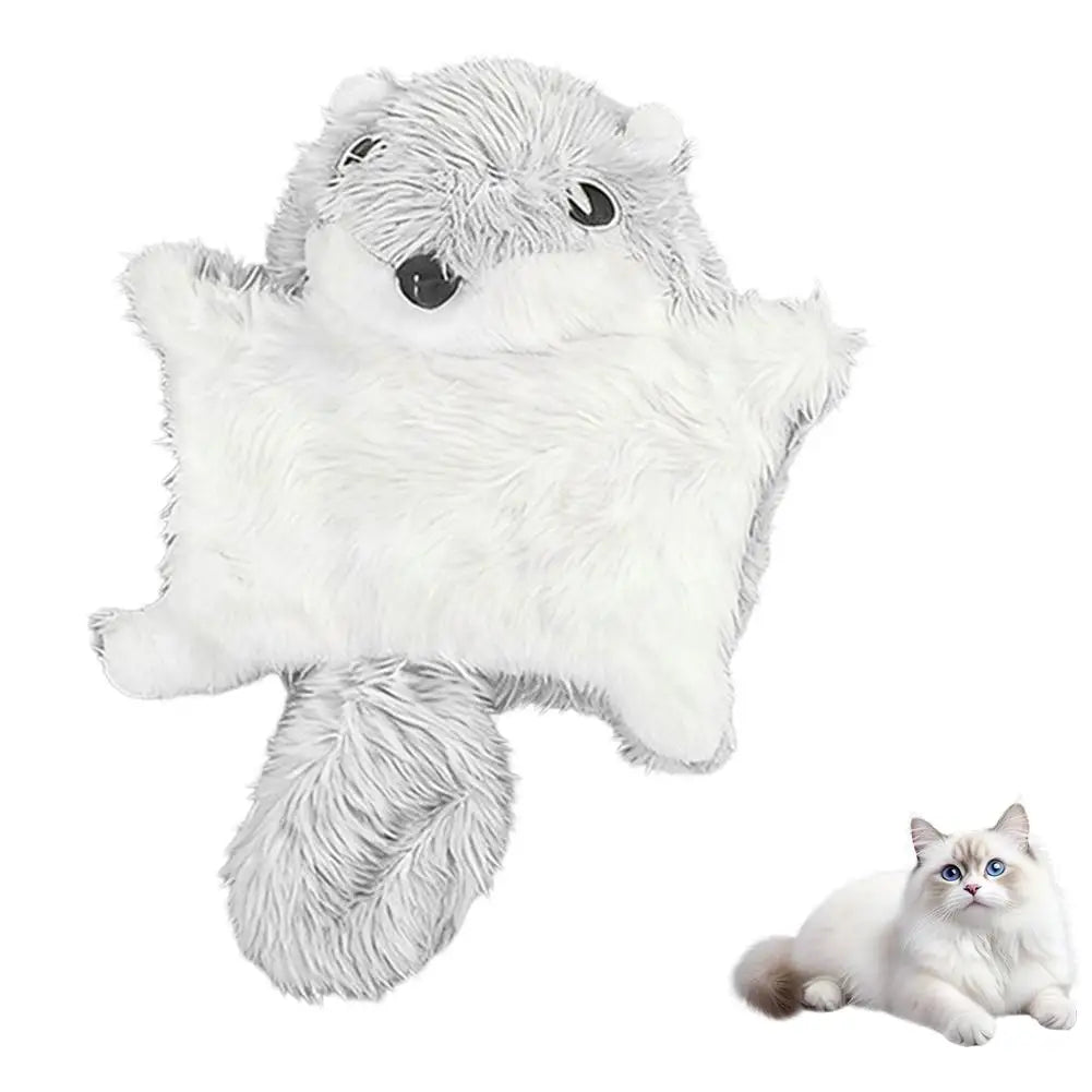 Pet Plush Toy Funny Plush Flying Squirrel Cat Toy Interactive Cat Teaser Toy for Chewing Teething Puppy Pet Playtime