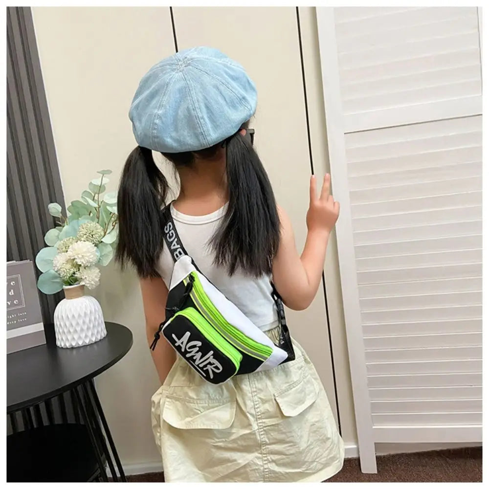 Children Mini Waist Bags Oxford Cute Letter Girls Boys Banana Bag Fashion Fanny Pack Kids Shoulder Crossbody Chest Belt Bags