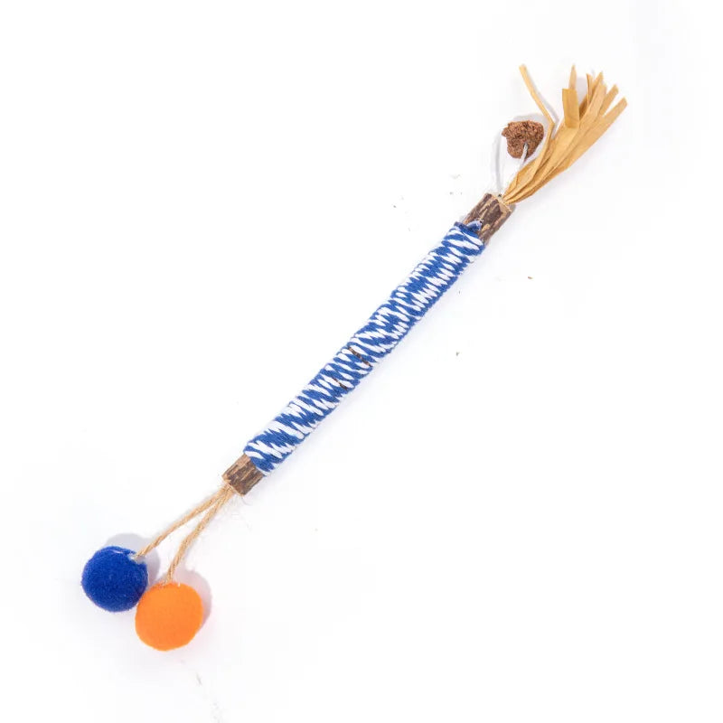 Pet Cat Toys: Self-Amusing, Boredom-Relieving, Valerian Catnip Ball Chew Stick, Jute Ball Pet Toy Supplies