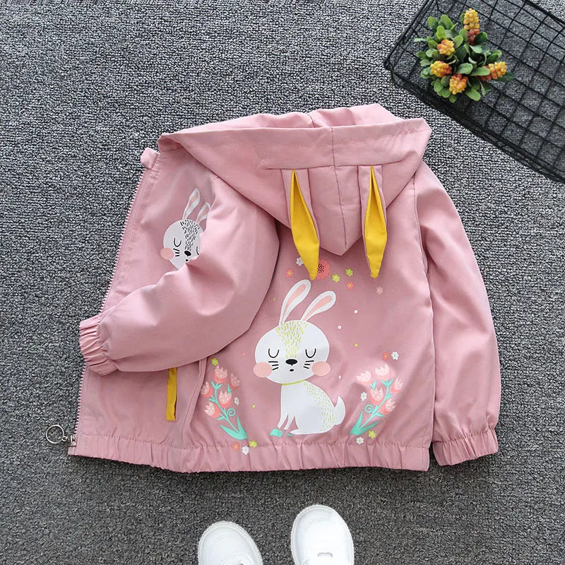 1 2 3 4 5 6 Years Baby Boys Jacket Spring Autumn Cute Dinosaur Children's Trench Coat Hooded Zipper Boys Outerwear Kids Clothes