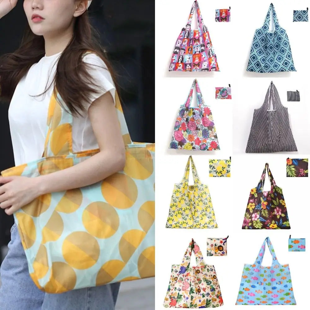 Multiple Styles Large Capacity Folding Shopping Bag Lightweight Washable Recycle Tote Bag Eco-Friendly Portable Storage Bag