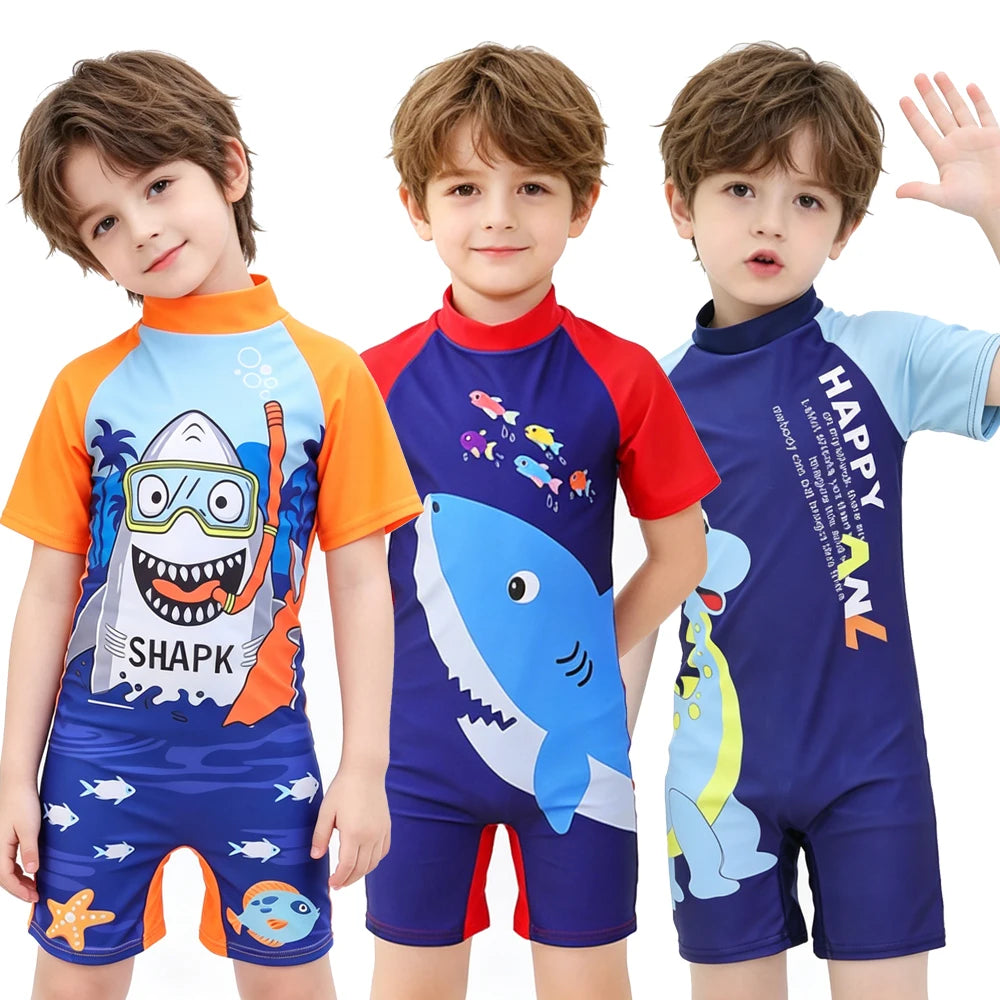 Boys Swimsuit Kids 1 Piece Swimwear Toddler Shark Dinosaur Children Swimming Outfits 2026 Bathing Suit 3 to 4 5 6 7 8 9 10 Years