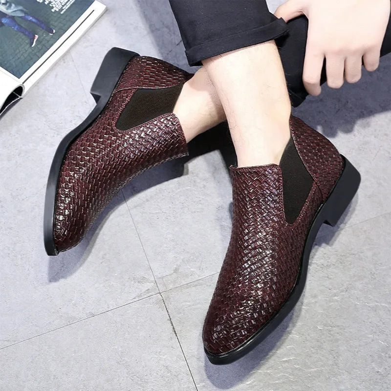 Black Men's Boots Luxury High Quality Chelsea Boots Male Leather High Top Casual Shoes designer Classic Business Men Ankle Boots