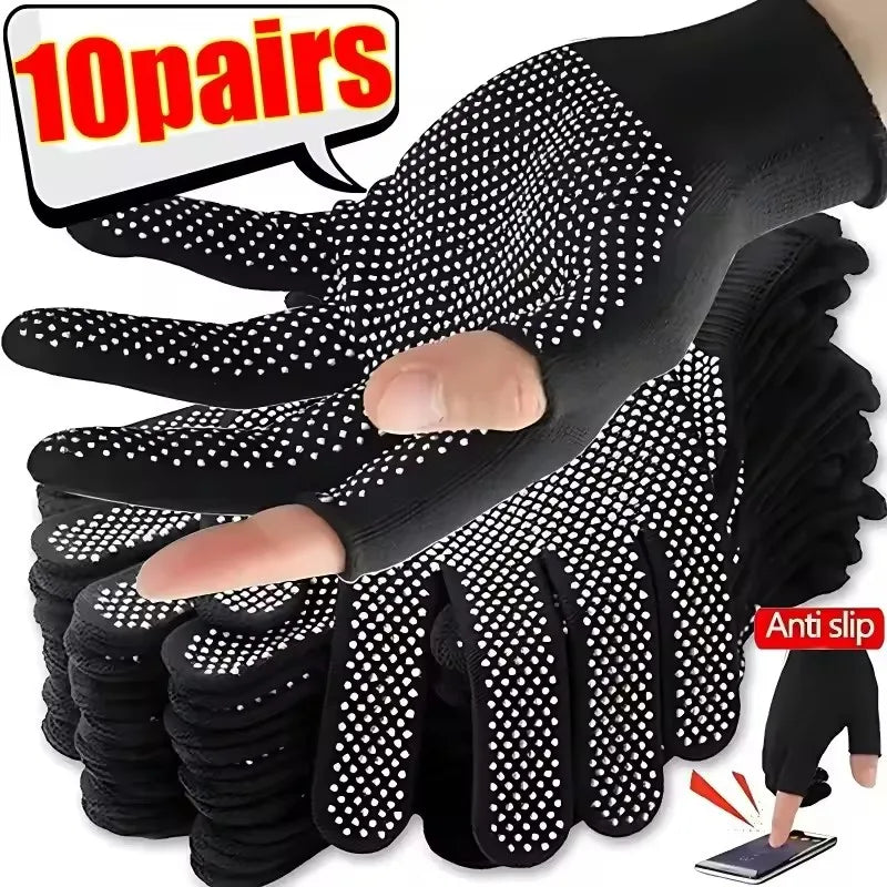 Touchscreen Nylon Gloves for Men Women Non-slip Breathable Half Finger Gloves for Summer Outdoor Riding Sport Fitness Sunscreen