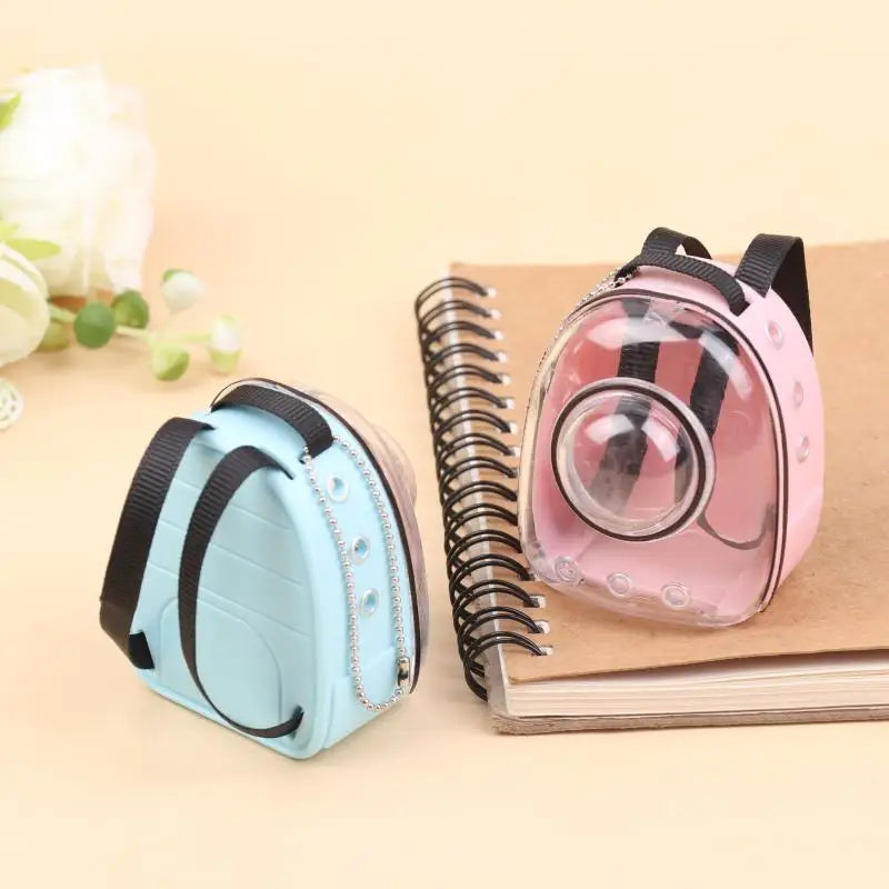 Dollhouse Adornment of Mini Backpack Cat Pet: Micro Landscaping Model, Pretend Play Toys.