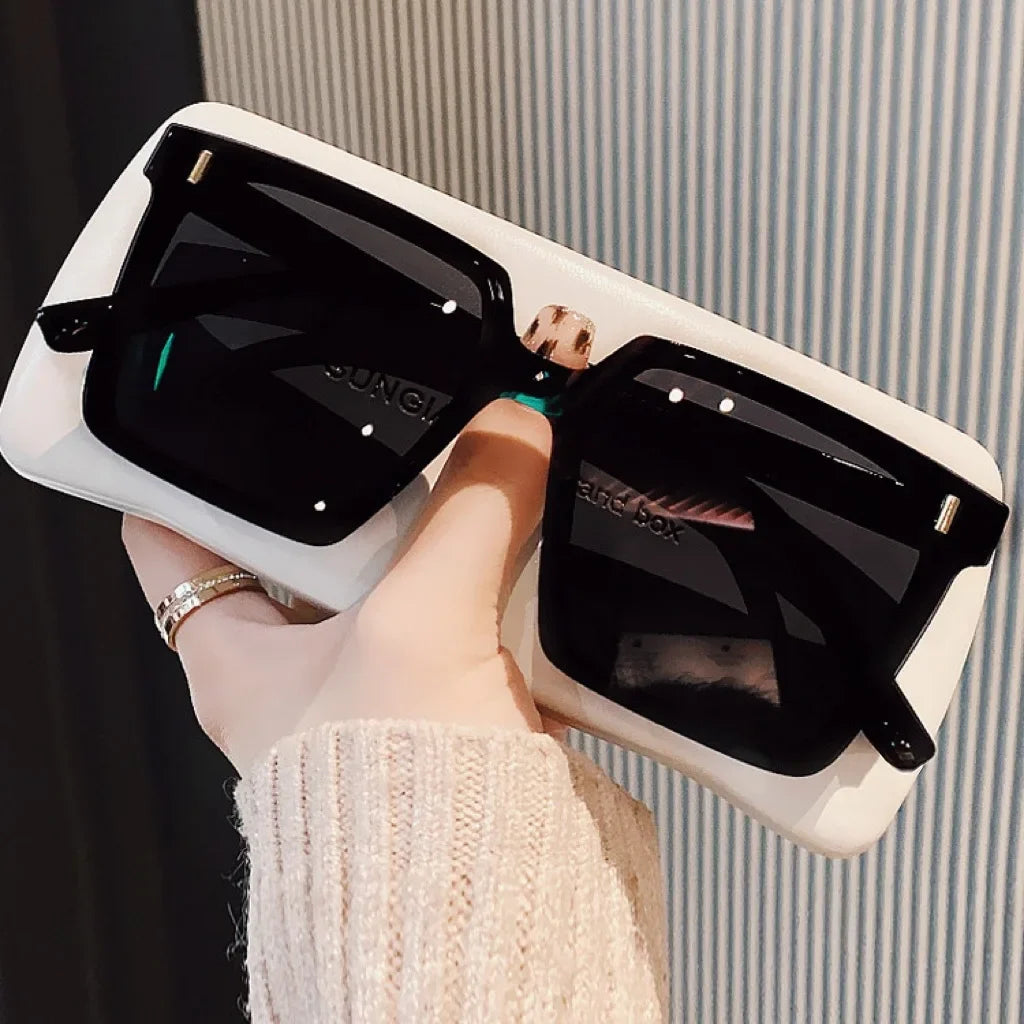 New Big Frame Sunglasses for Women Fashion Square Too Glasses Ladies Glasses Outdoor Sunshade Mirror for Men