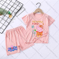 Children Anime Cute Pajama Set Cartoon Peppa Pigs Casual Pajamas Summer Clothing Nightwear Homewear Short Sleeve Loungewear Gift