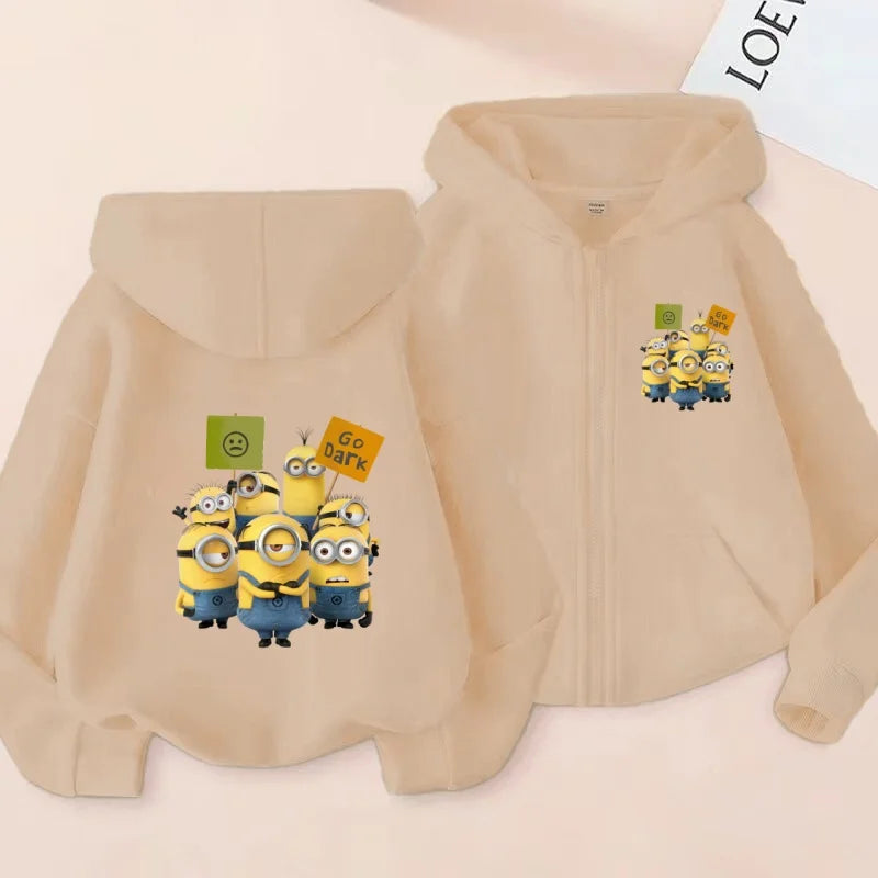 Kids Cardigan Fall Winter Sweatshirt Zipper Style Girl Boy 3-12Yrs Hoodie Popular Anime Print Sports Casual Coat Fashion Clothes
