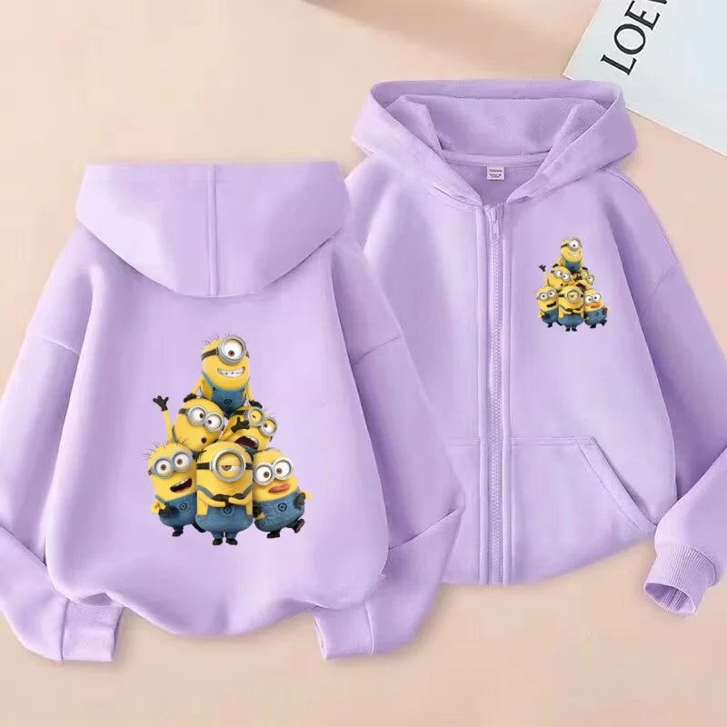Kids Cardigan Fall Winter Sweatshirt Zipper Style Girl Boy 3-12Yrs Hoodie Popular Anime Print Sports Casual Coat Fashion Clothes
