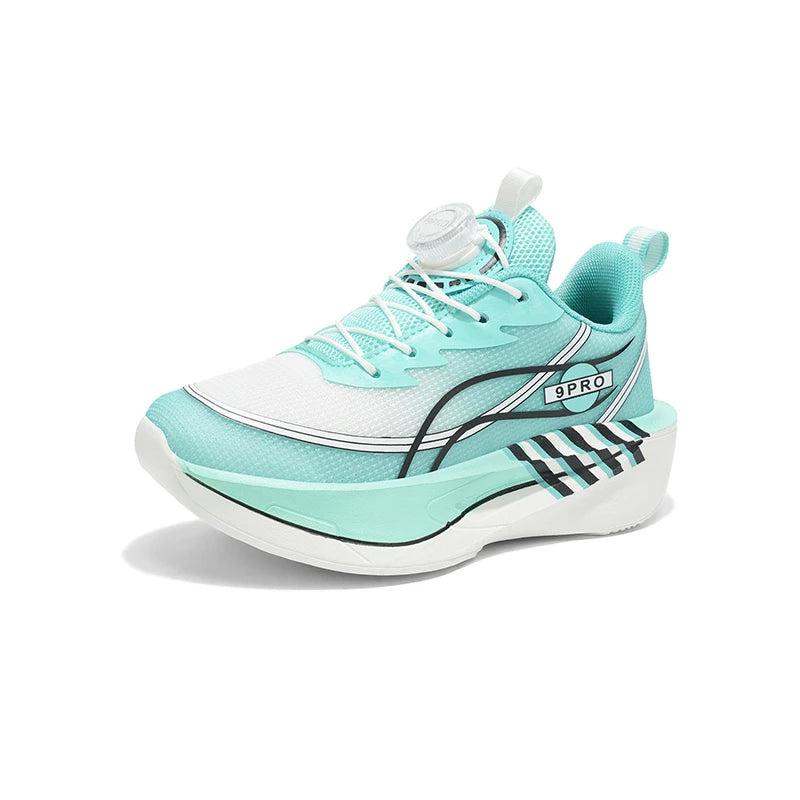 Kids Boys Rotary Buckle Running Shoes, Breathable Mesh, Shock-absorbing Thick Sole, Ideal for Sports & School Activities