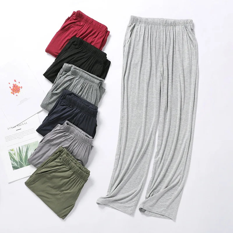 Modal Pajama Pants Thin Men's Home Trousers Men's Home Trousers Large Size Casual Mosquito-proof Air-conditioning Trousers