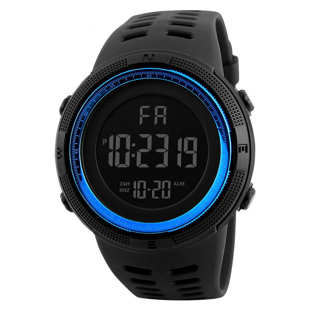 Men's electronic watch, sports watch, multifunctional fashion, sports luminous LED digital watch, male student and youth watch