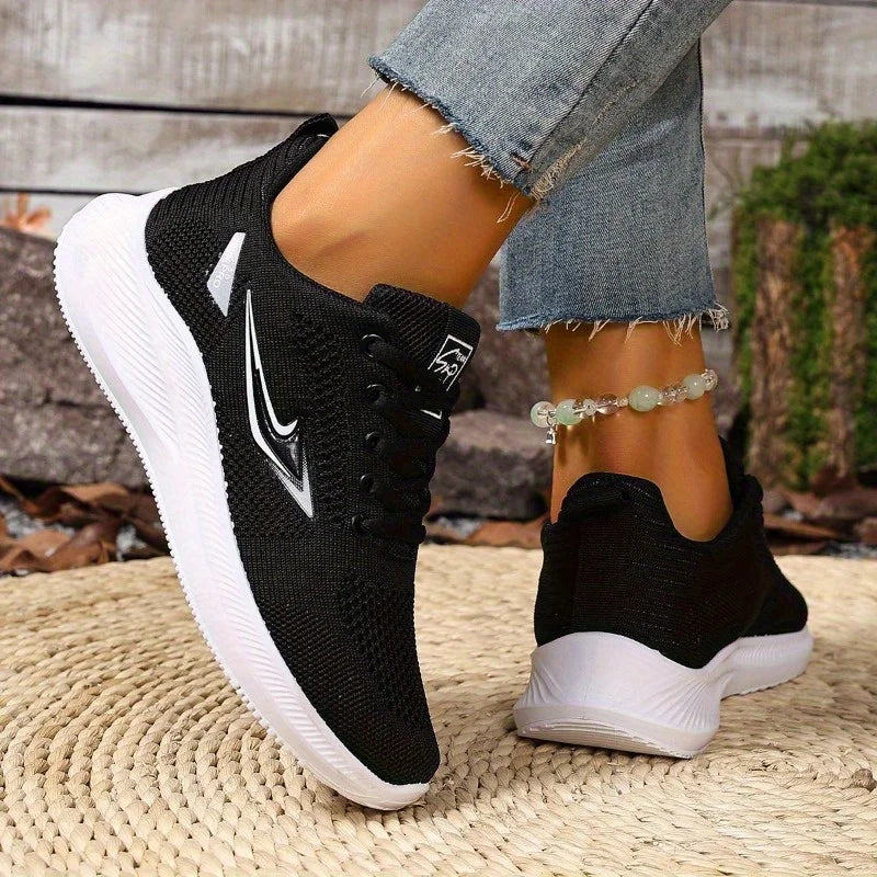 Spring New Women's Sports Shoes Fashionable Breathable Lightweight Non-slip Wear-resistant Casual Sports Shoes Flat Shoes Autmun