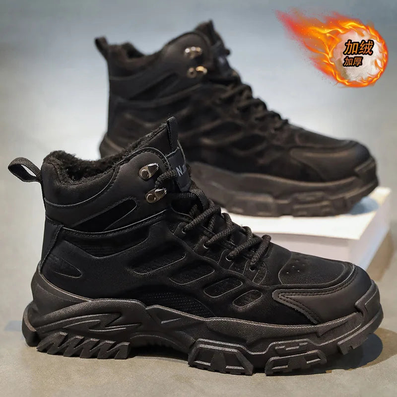 Men Boots 2026 New Winter Slippers Warm Men Shoes Waterproof Non-Slip Plush Sneakers Male Tenis Shoes Boots Men Sneakers Winter