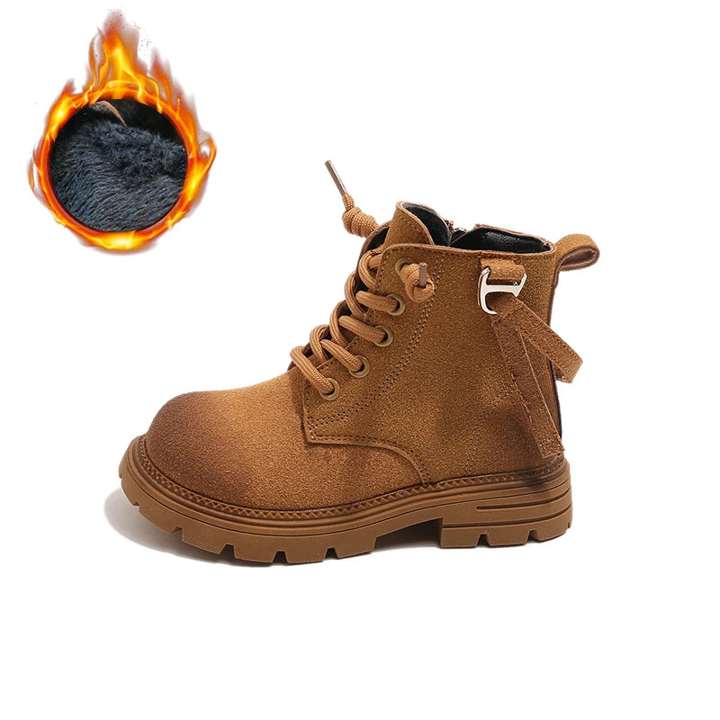 Kids Riding Boots for Boys Girls 2025 New Autumn Winter Kids Thermal Boots Breathable Lining Retro Outdoor Moutain Hiking Boots
