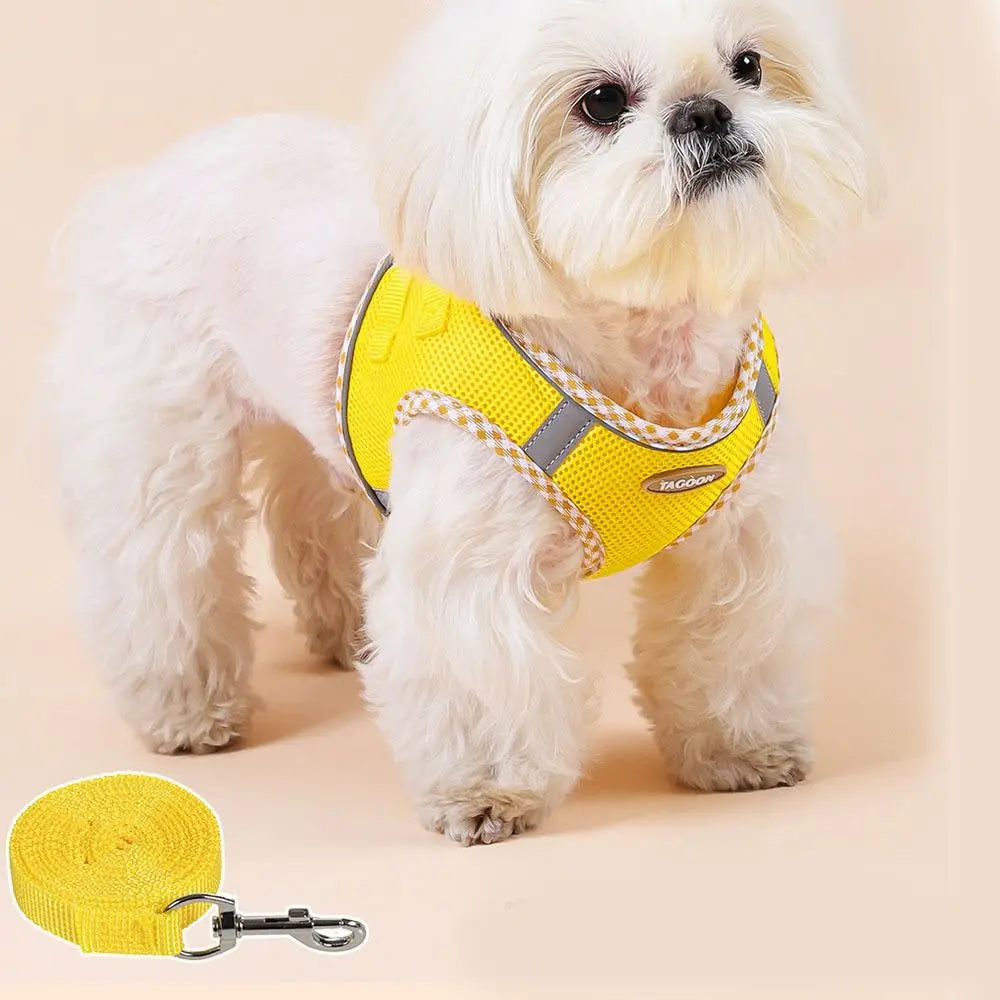 Pet Supplies Reflective Dog Harness Leash Adjustable Anti Escape Puppy Cat Harness Breathable No Pull Pet Harness Cat