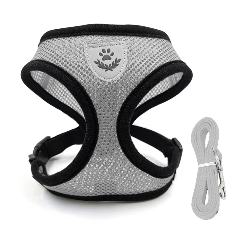 Pet Puppy Harness Leash Set for Small Dogs Cats Reflective Breathable Dog Chest Strap Walking Yorkie Vest Traction Rope Supplies