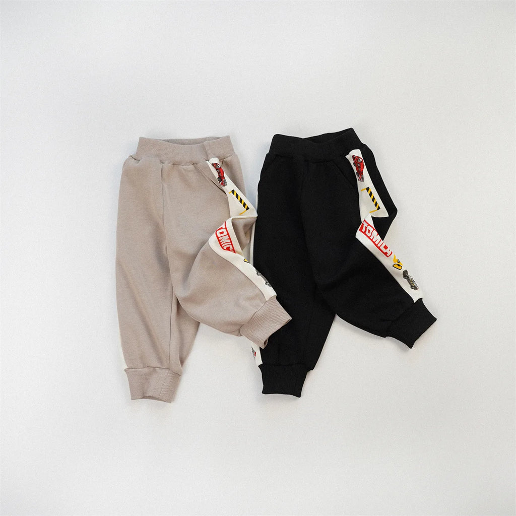 90-150 Kids Jogger Pants 2026 Autumn Car Patchwork, Comfy Breathable Versatile Sports Long Pants for Teenage Boys & Girls