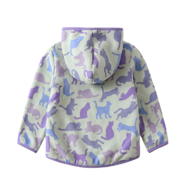 Boys Girls Autumn Winter Hooded Jacket Toddler Long Sleeve Zipper Outwear with Print Costume Baby Clothing New Arrivals