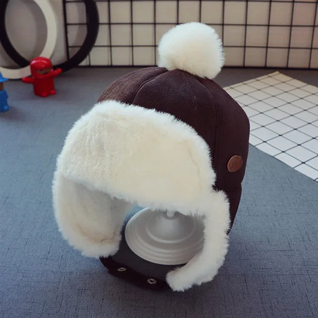 Kids Beanies Winter Baby Child Knitted Hat Kids Girls Russian Female Thicker Warm Caps Age For 2-6 Years Old Ushanka Hat 2019