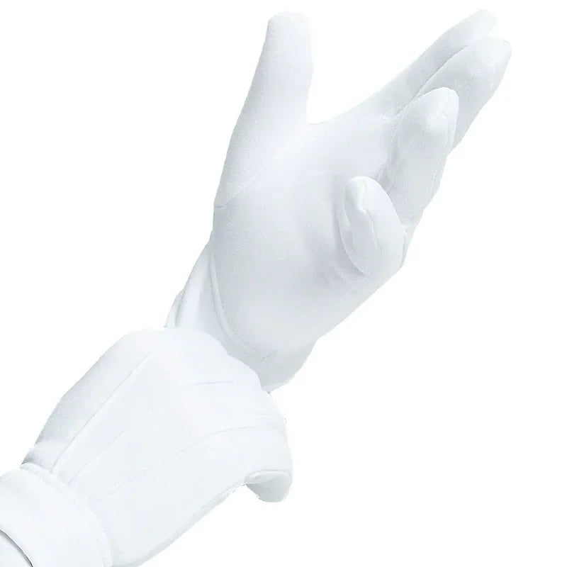 Men White Warmer Gloves Formal Tuxedo Honor Guard Parade Shuffle Dance Jewelry Care Performance Party Magic Show Butler Gloves