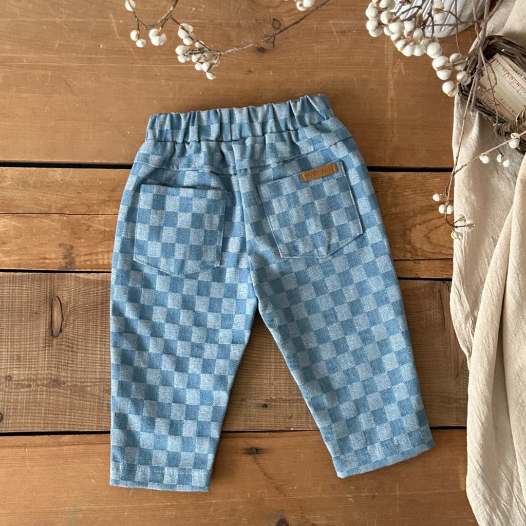 Fashion Plaid Pants Kids Boys Girls Casual Sports Loose Trousers Toddler Spring Autumn New Korean Style Pants Suitable for 0-3Y