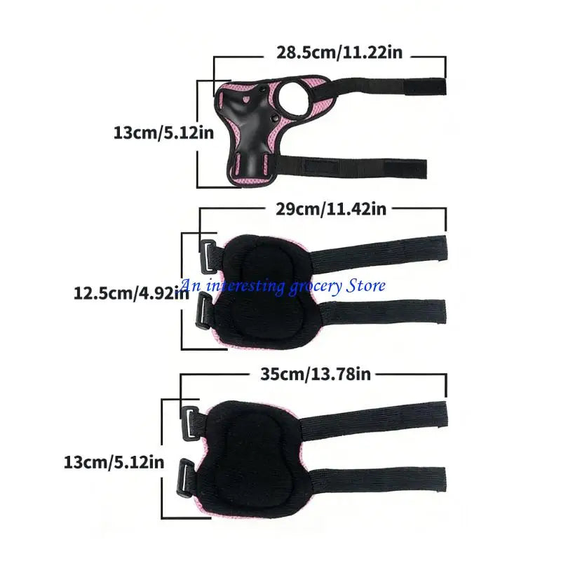 652D 6Pcs Kids Outdoor Sport Gear Set for Roller Skating Scooter Skateboard Cycling with Skating Knee Guard Elbow Hand Pad