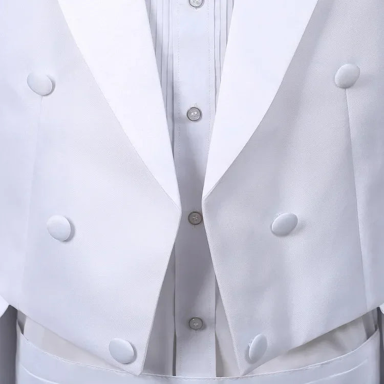 Men's Tailcoat Classic Modern White and Black Basic Style Mens Suit with  Singer Magician Stage Jacket Outfits
