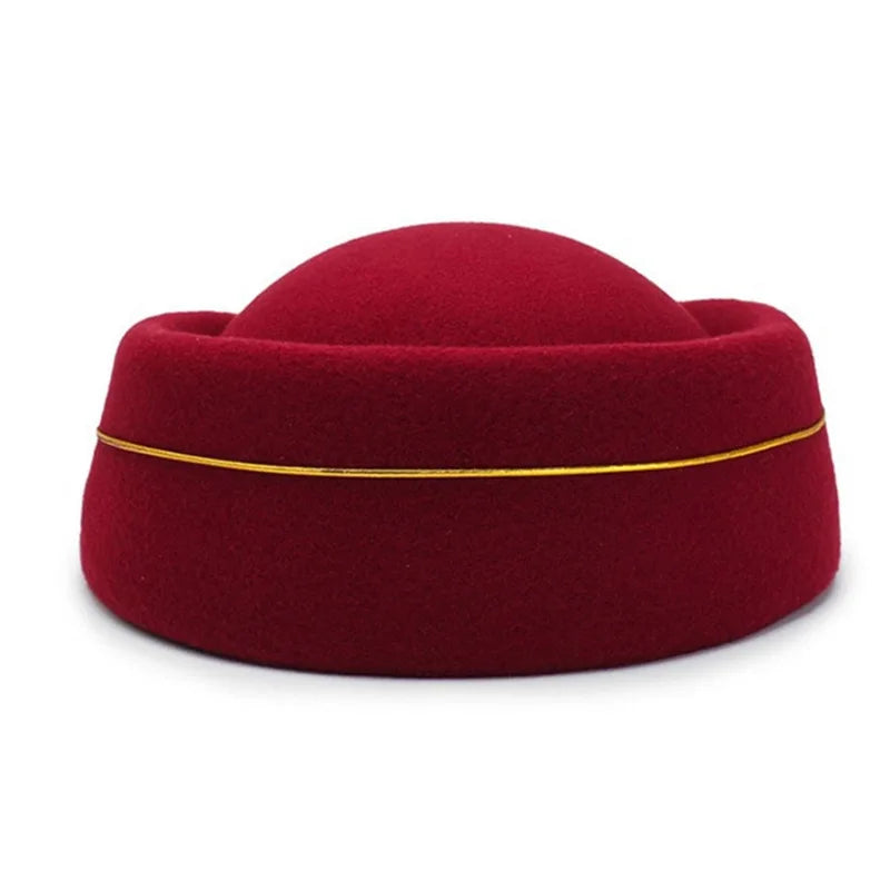 Air Hostesses Hat Stewardess Hat Beret Hat Women Formal Uniform Caps Accessory Party Hats Costume Accessories