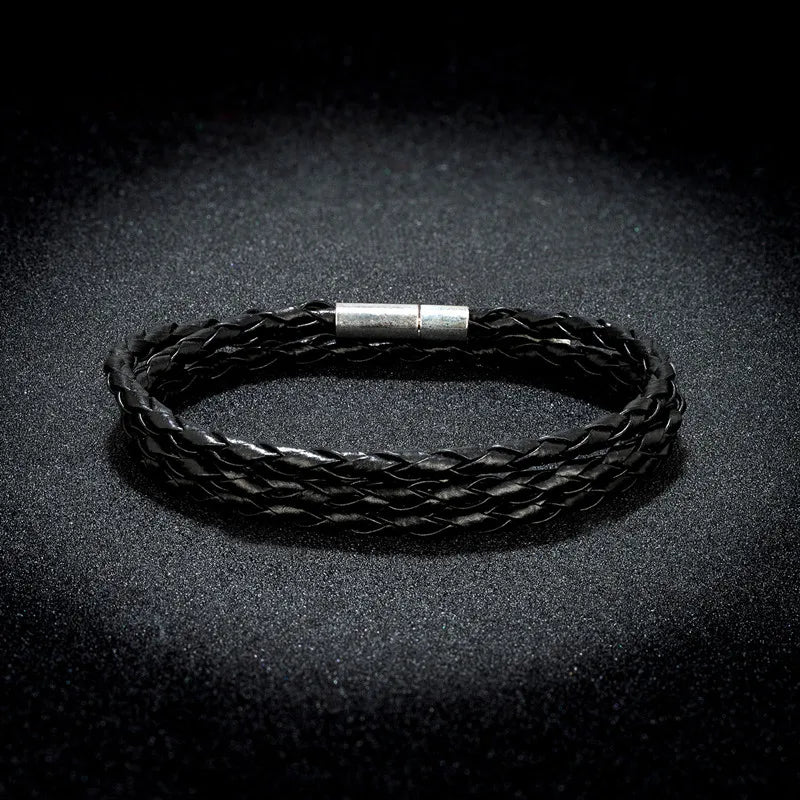 Men Leather Bracelets for Women Simple Multilayer Handmake Bracelet 11 Colors Black Red Bracelets Female Jewelry Gift Wholesale