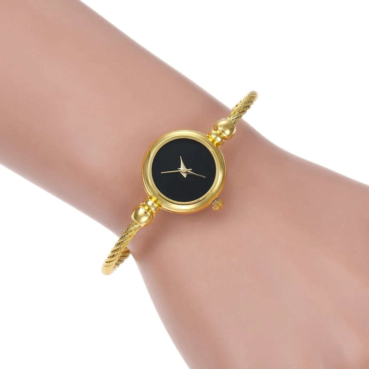 MAYZHISU Simple Women Watches Stainless Steel Retro Ladies Quartz Wristwatch Small Gold Bangle Bracelet Luxury Chain Watch