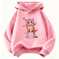 Cute Cat Graphic Kids Hoodie Long Sleeve Sweatshirt Cartoon Animal Boys Girls Clothes Kawaii Kitten Tops Y2K Children Hoody
