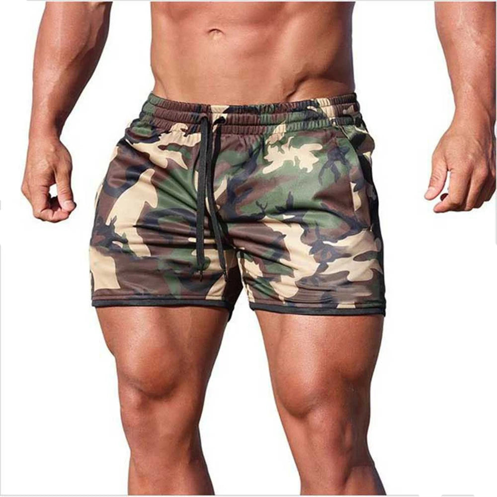 Men's Sports Shorts Quick-drying Beach Shorts Male Retro Casual Stylish Street Wear Fitness GYM Athletic Shorts Camo Green