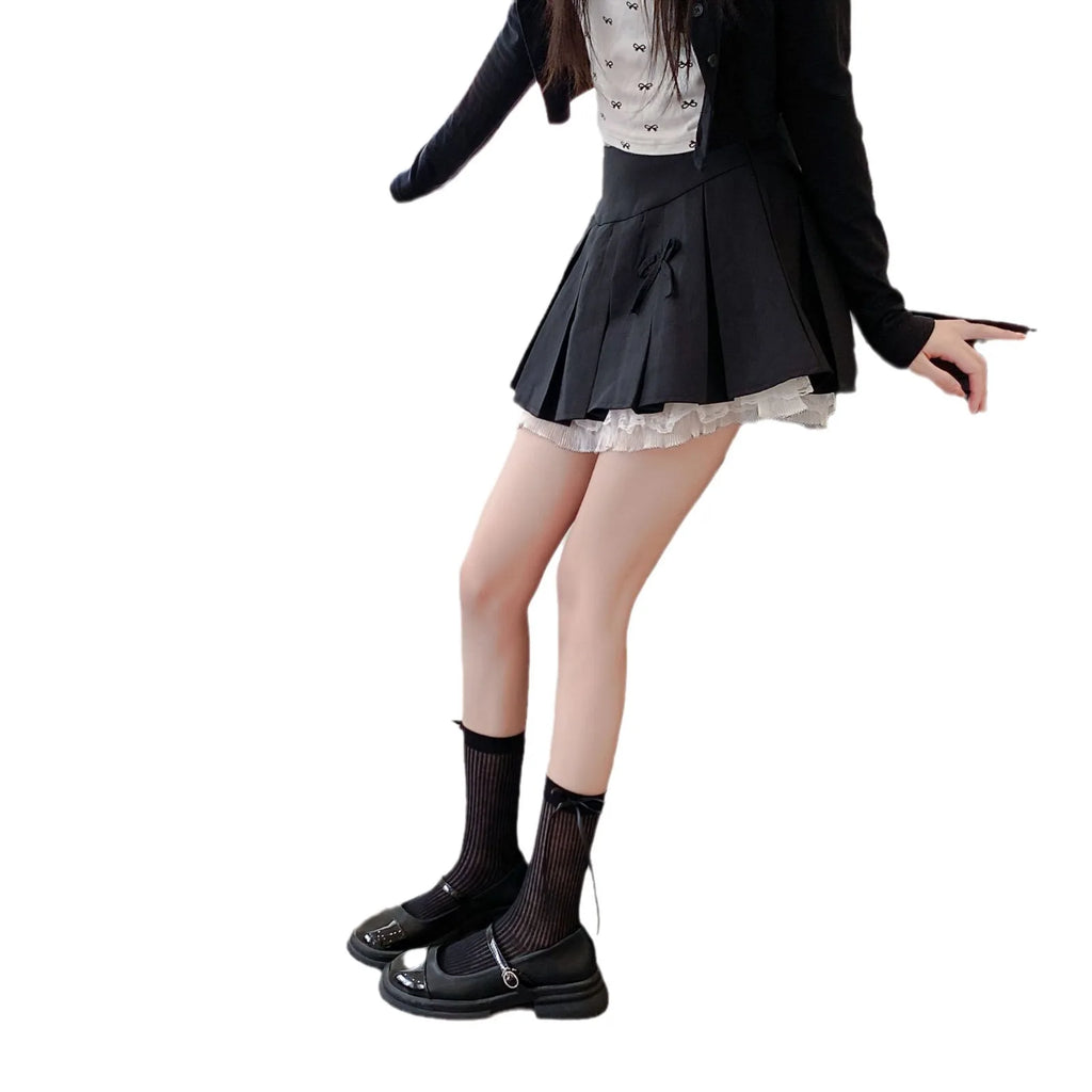 Women's Socks Spring Summer New Boneless Socks  Side Ribbon Bow Ribbon Vertical Thin Breathable Midtube Pile Sock Simple Fashion