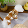 Pet clothing dog clothes European and American fashion autumn and winter cat belt traction out warm large plaid fleece