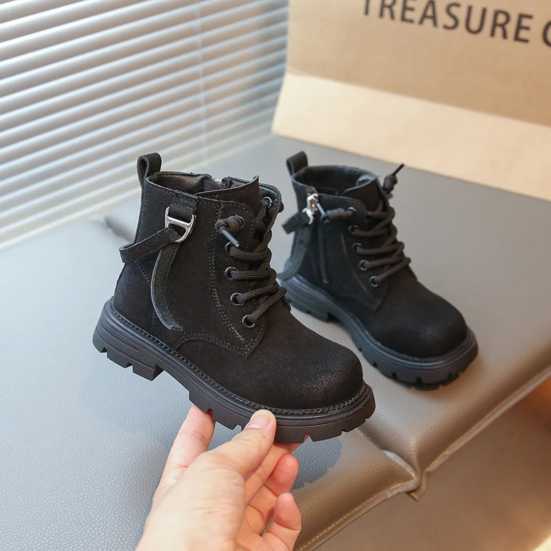 Kids Riding Boots for Boys Girls 2025 New Autumn Winter Kids Thermal Boots Breathable Lining Retro Outdoor Moutain Hiking Boots
