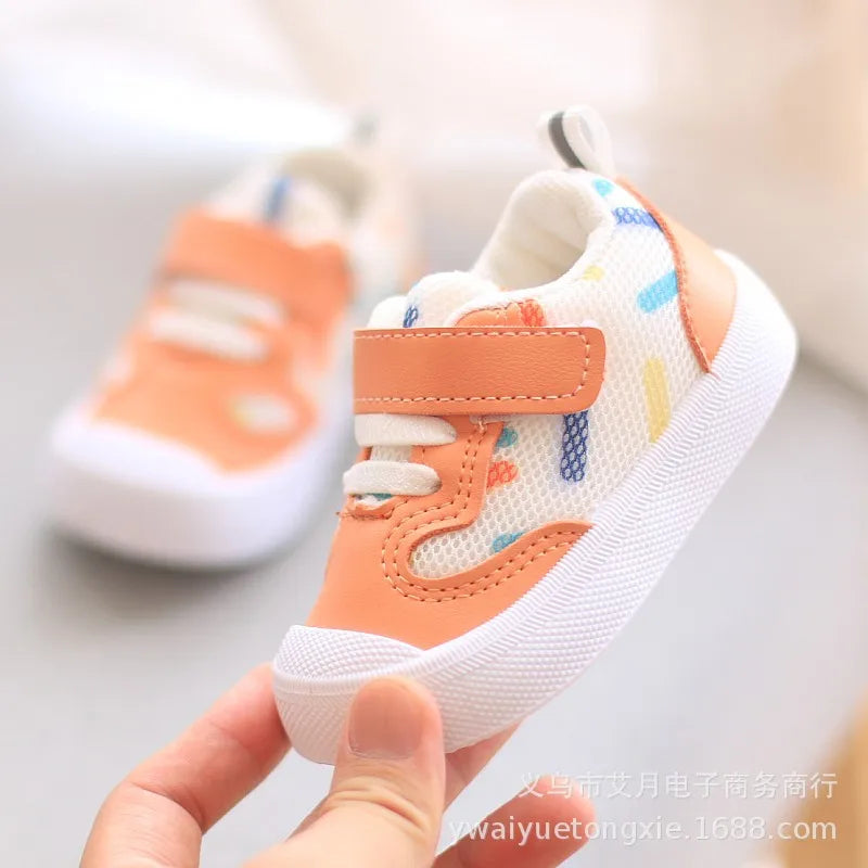 Children Baby Walking Shoes Soft-soled Shoes Kids Infant Sports Shoes Boys Girls Casual Sneakers Toddler Mesh Printing Sneakers