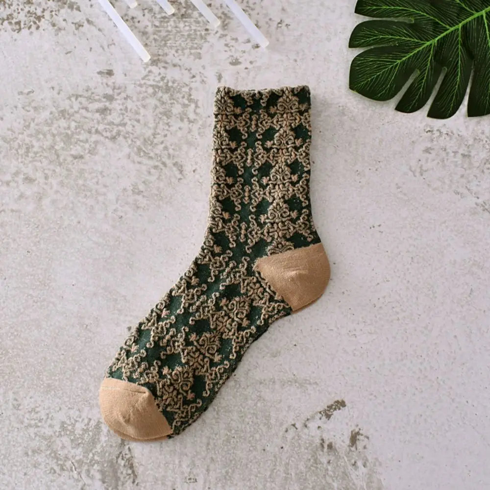 Classical Women's Socks Flowers Dress Socks Girl's Famale Cute Socks Spring And Autumn Socks Socks for Women Fashion Cute Socks