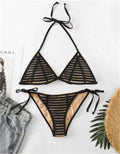 Black Sexy Micro Bikini Triangle Swimsuit Punk Swimwear Halter String Women Trend Two Piece Beach Thong Bathing Suit Bikinis Set