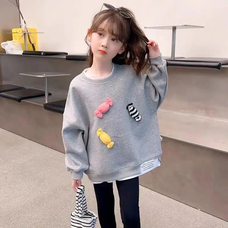 Girls Sweatshirt 2026 New Children Spring Candy Hoodies Kids Autumn Casual Long-sleeved Tops Baby Girl Fashion Clothing Coats