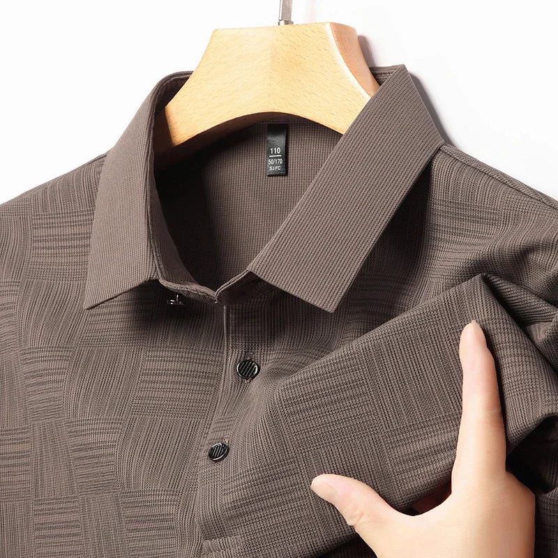 2026 Men's New Printed Business Casual Short sleeved POLO Shirt Fashion Short sleeved Comfortable and Breathable Top