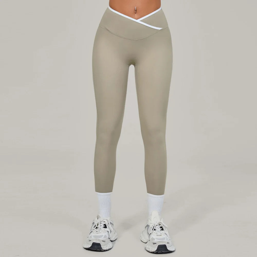 Women's High Waist Yoga Leggings Sports Pants Solid Color Gym Workout Leggings Training Jogging Tights Running Push Up Leggings