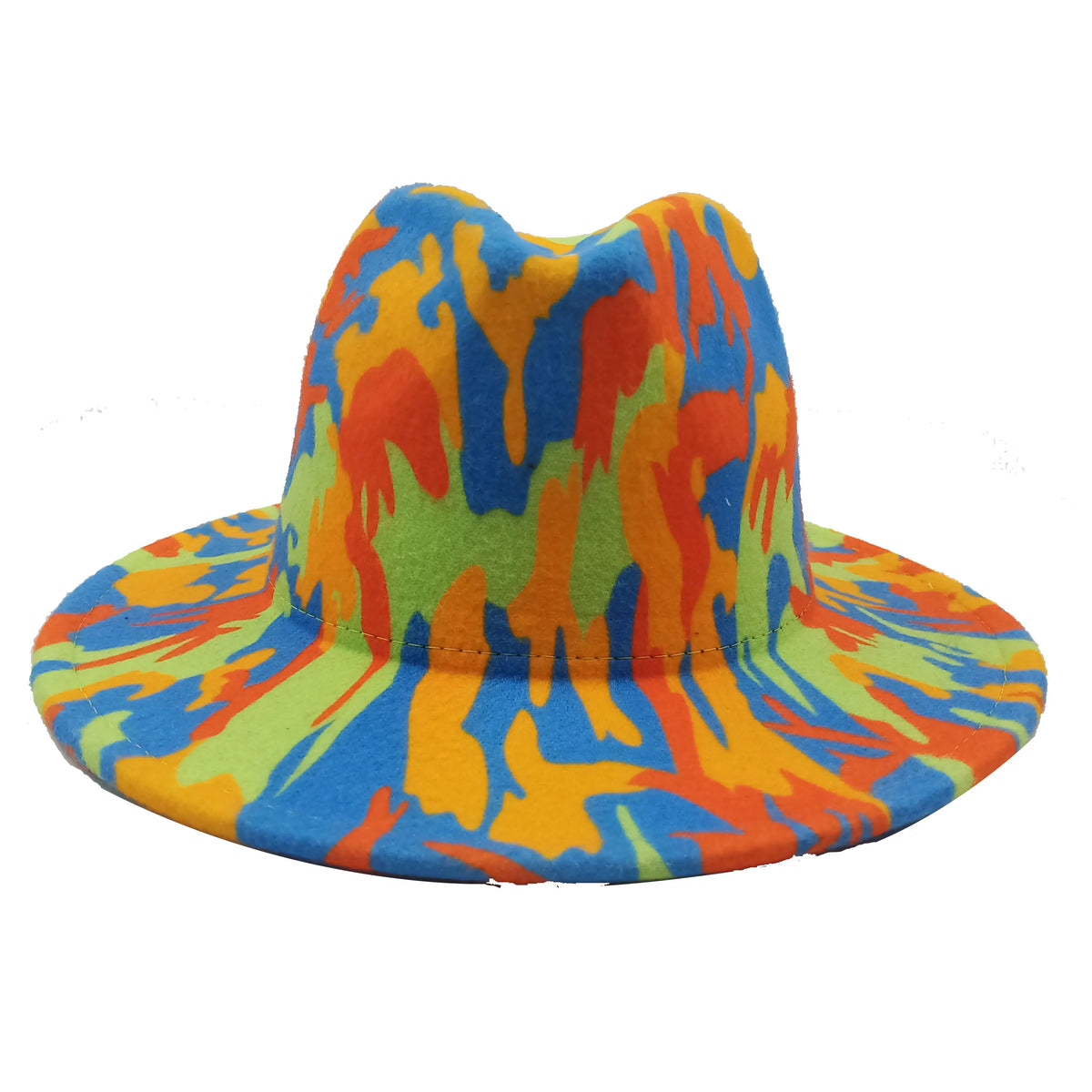 Fedora hat Women's hat wide-brimmed hat Fedora hat autumn winter men retro fashion tie-dye felt jazz Panama hat wedding hat