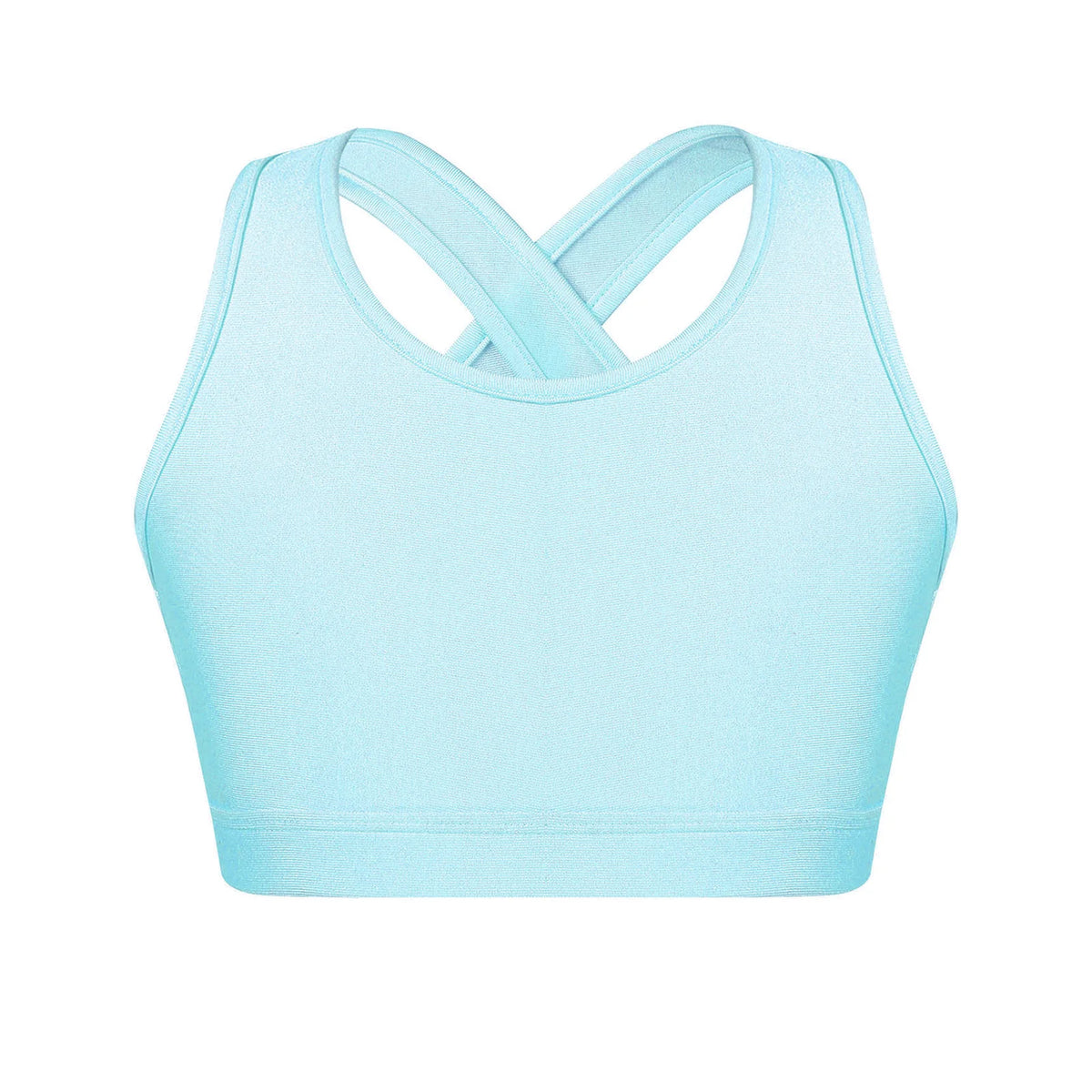 Kids Girls Sports Tracksuit Bra Vest Sleeveless Keyhole Back Camisoles Gymnastic Costume Street Dancewear for Running Gym Yoga