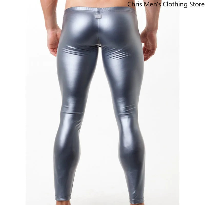 【2025 Nightclub Super Pants 】 Men's Patent Leather Tight Pants, Stretch Stage Performance Pants, Bar Party Shiny Men's Trousers