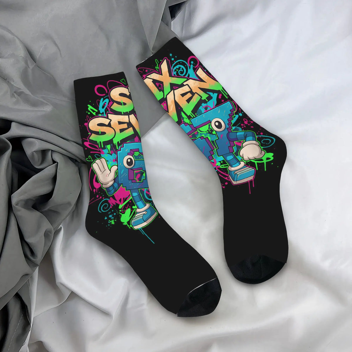Adults Men Socks Meme 67 Six Seven 6 7 Italian Brainrot  Stockings Winter Novelty Warm Soft Socks Sports Anti Bacterial Socks