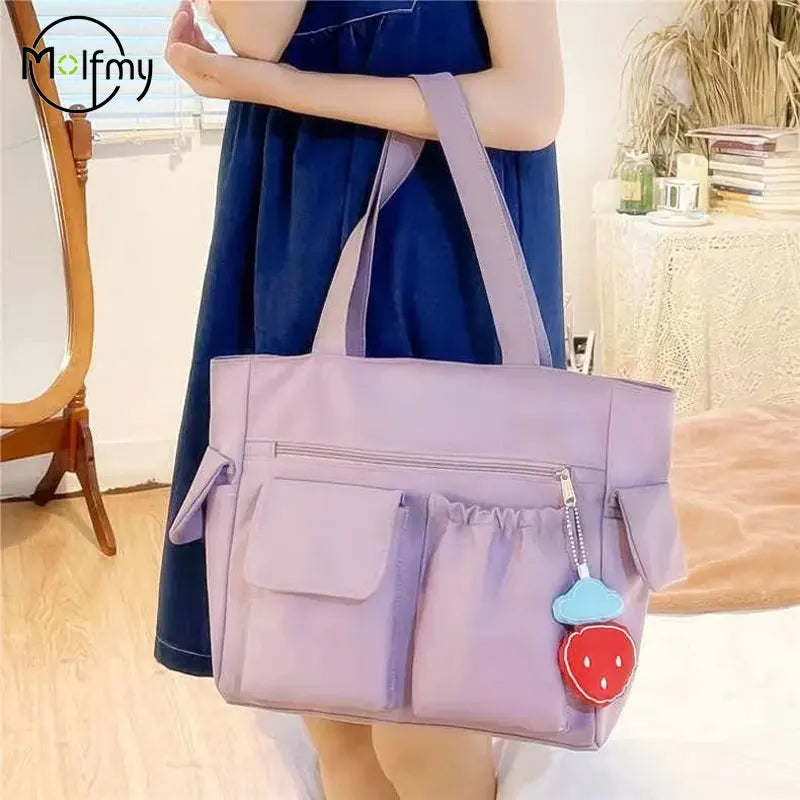 Large Capacity Crossbody Bag with Multiple Pockets Oxford Messenger Tote bag Adjustable Shoulder Handbags for School Travel Dail